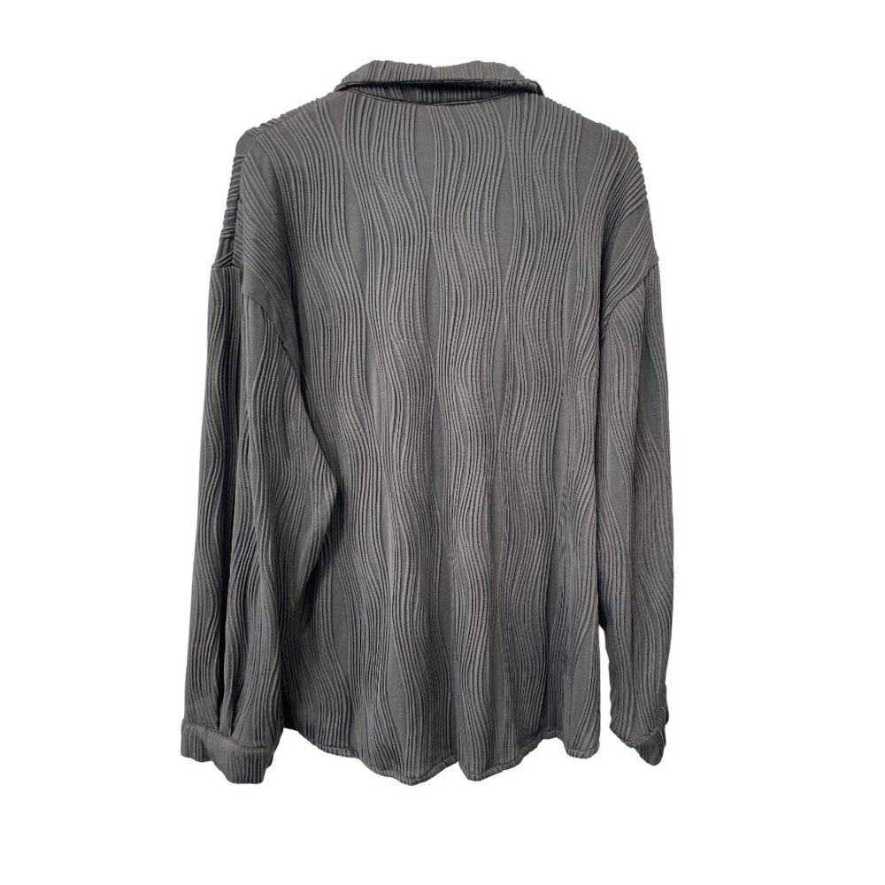 Dazy Shirt Size Xl Textured Button Front Long Sle… - image 3